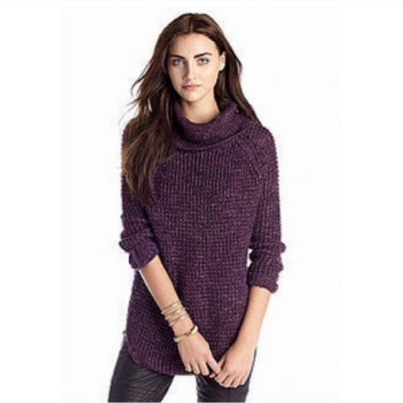 Free People Sweaters - Free People Dylan Tweed Pullover Purple Sweater S